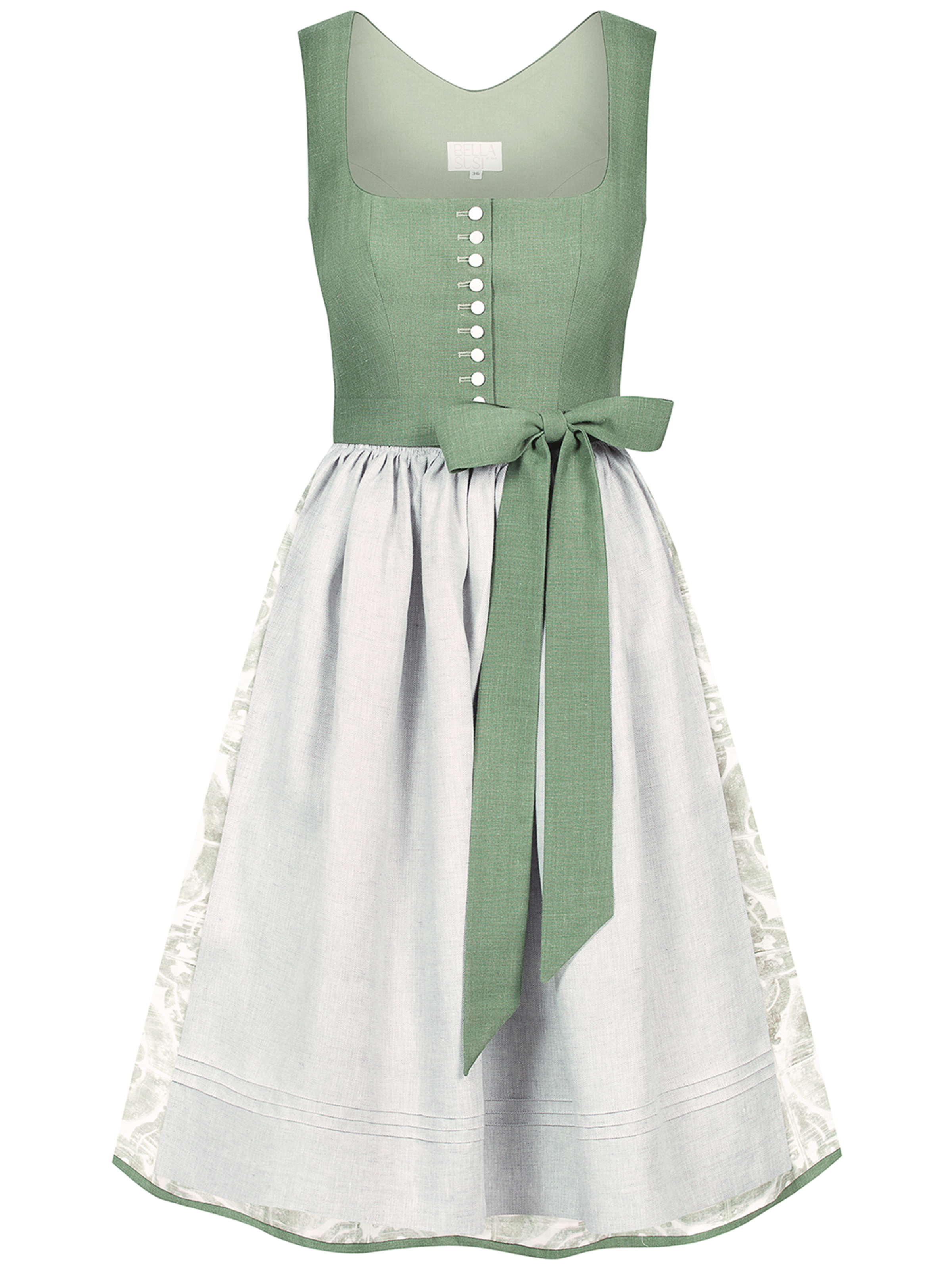 Grünes Dirndl mit Knöpfen