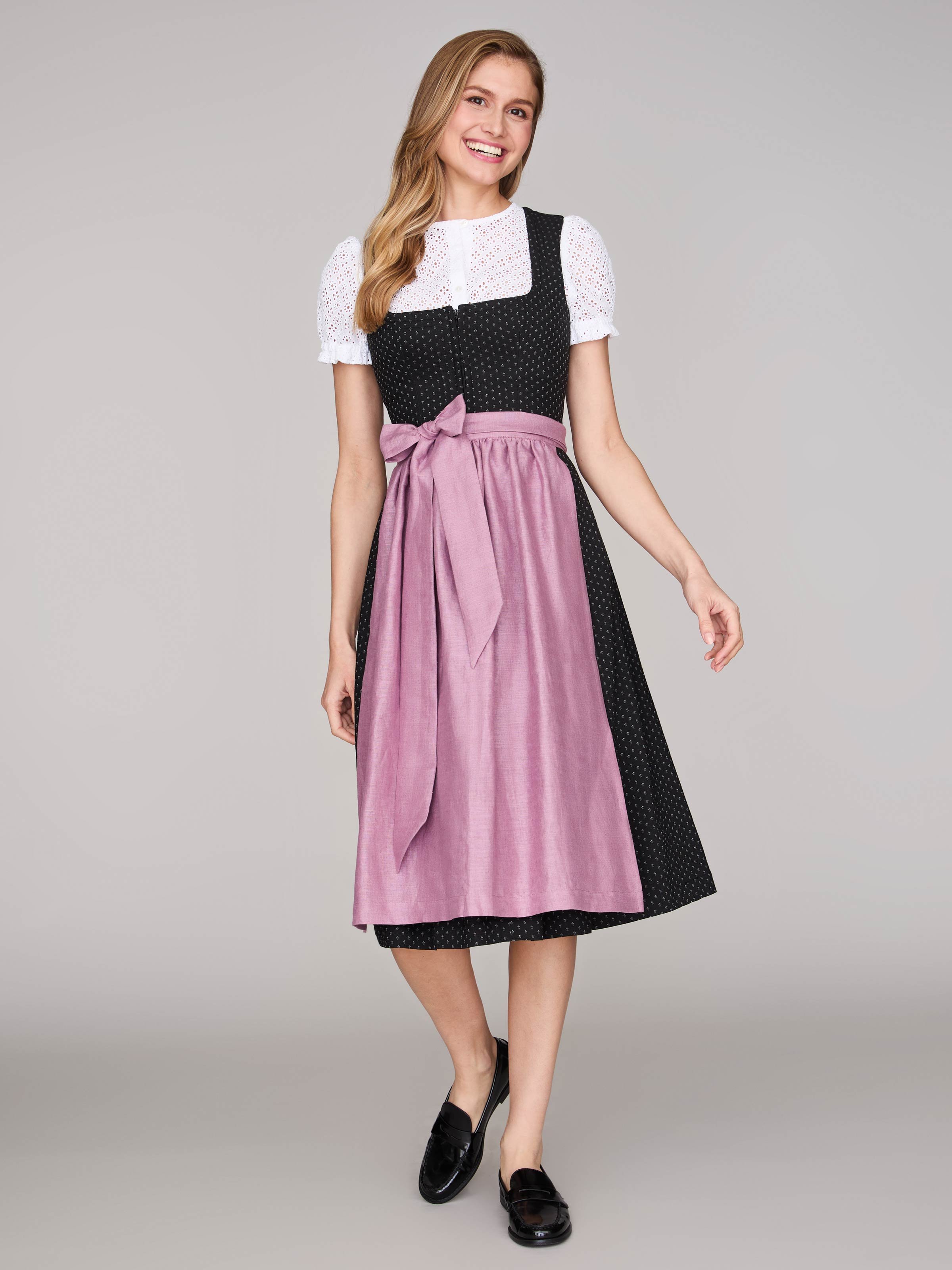 Schwarzes Dirndl mit Streublumen