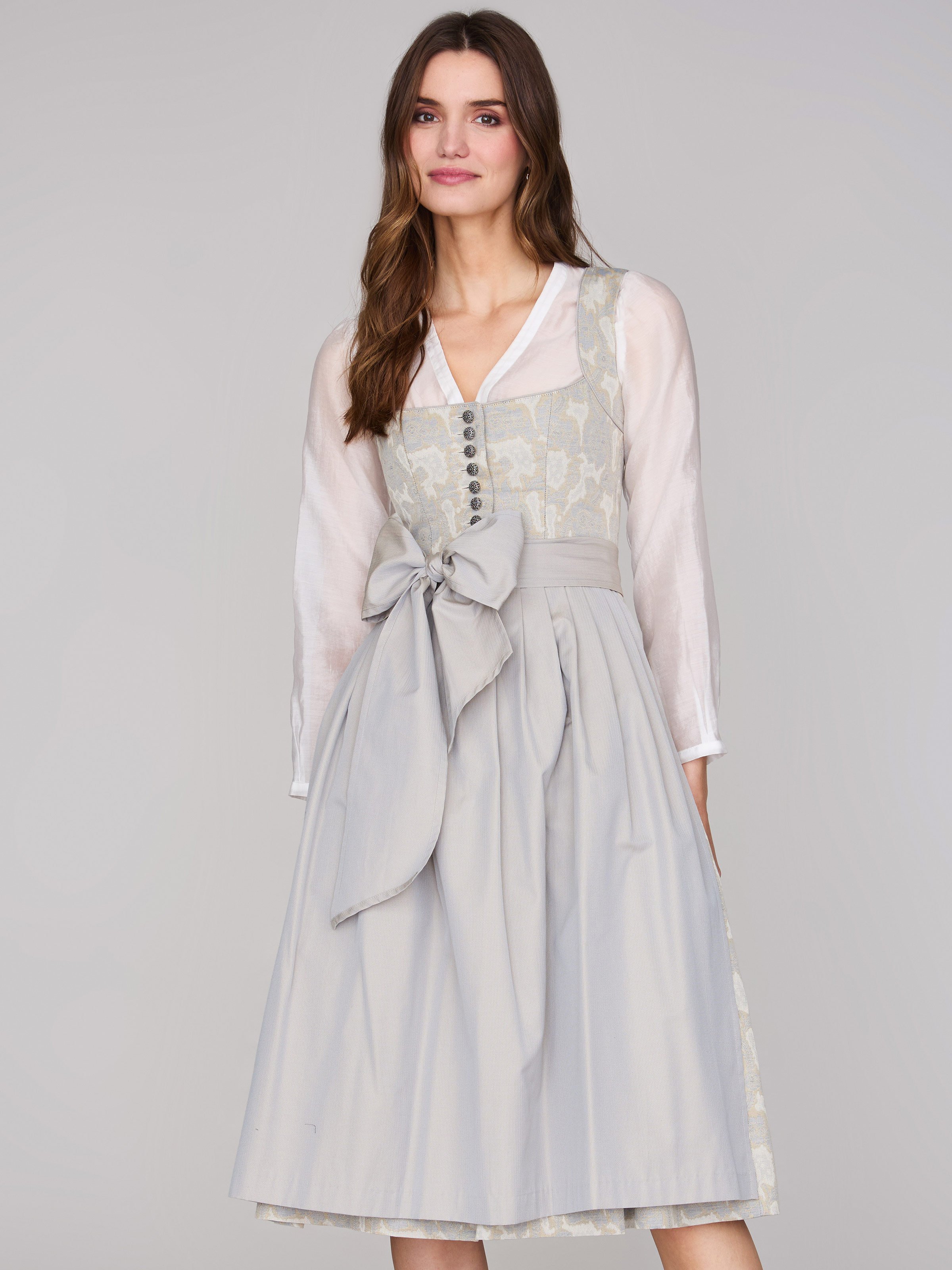 Gemustertes Dirndl in Greige