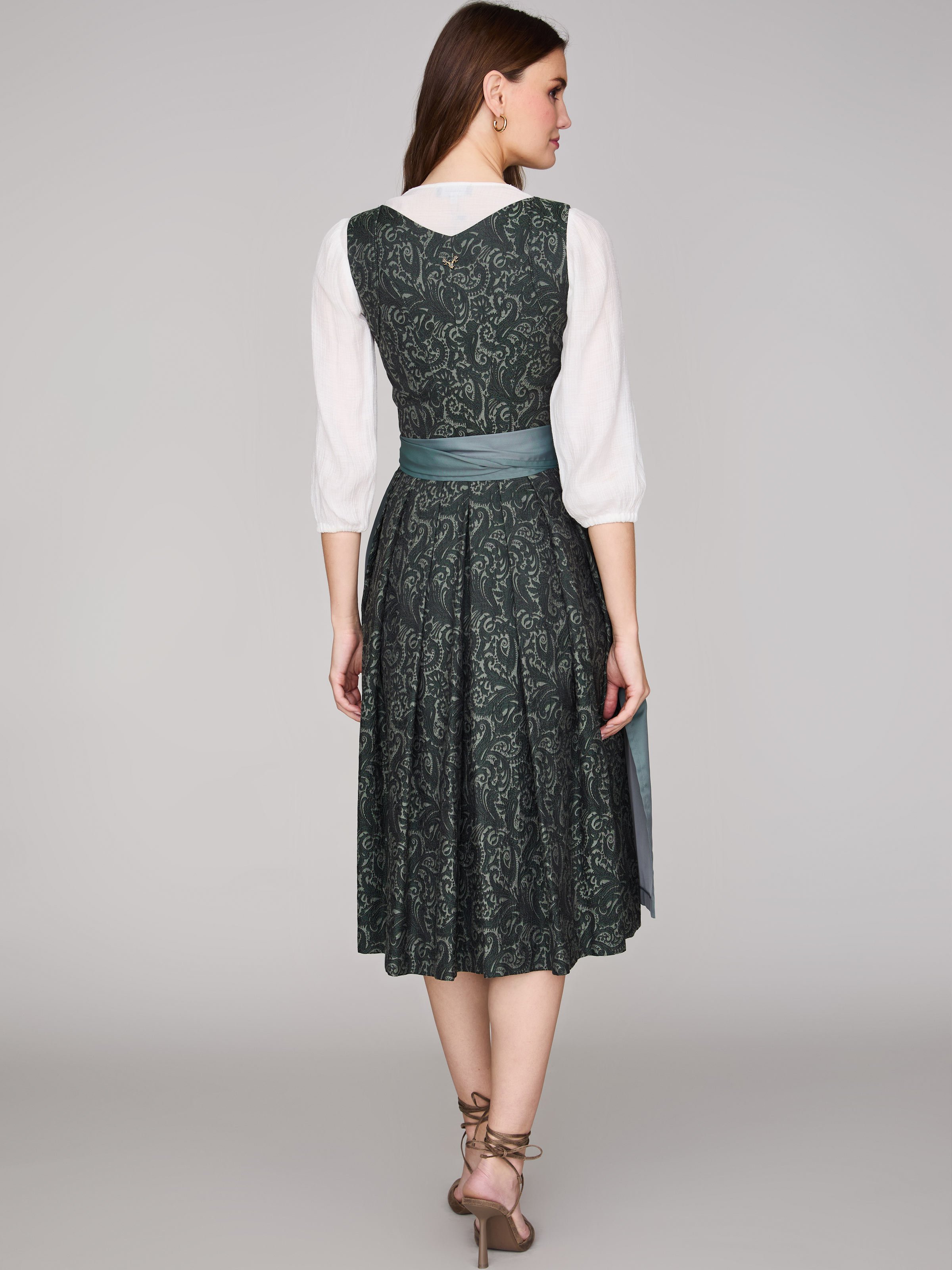 Gemustertes dunkelgrünes Dirndl