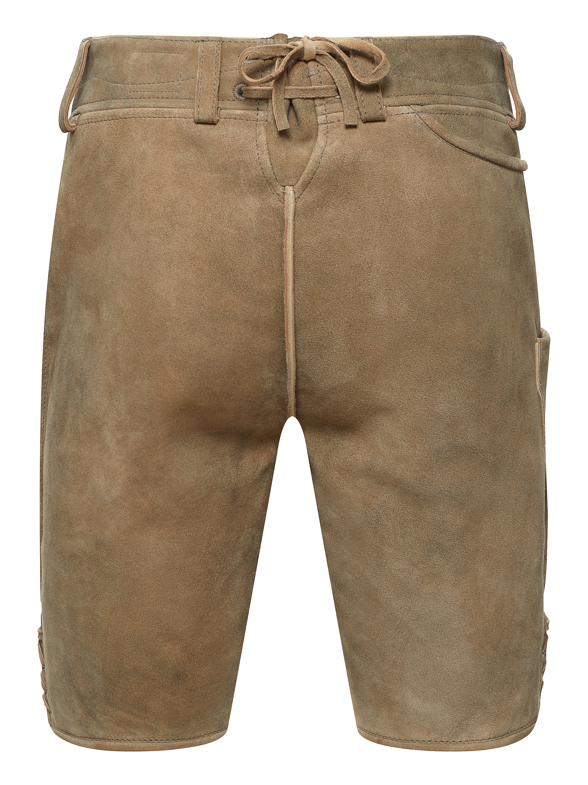 Hellbraune Lederhose mit dezenter Stickerei