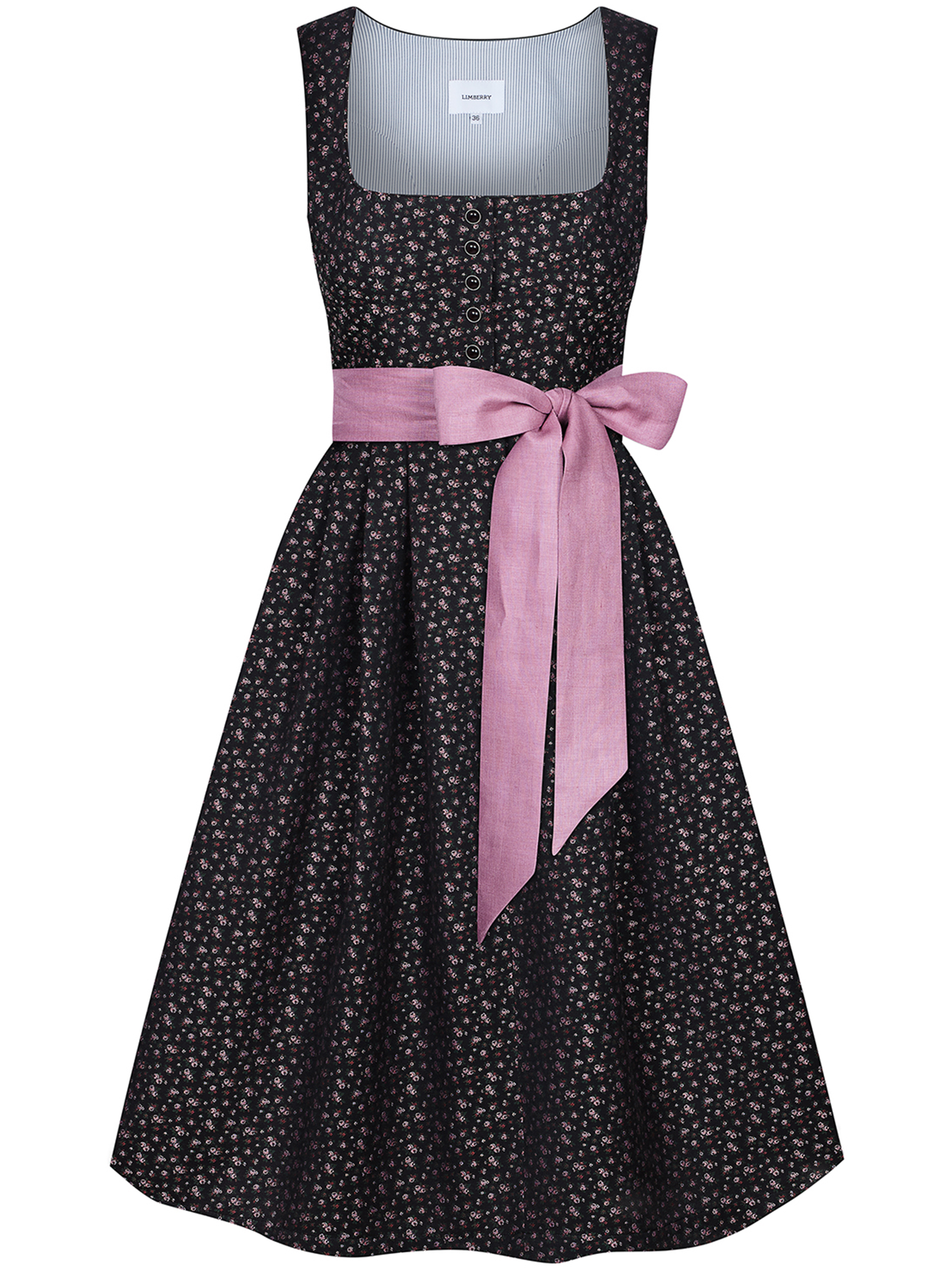 Schwarzes Dirndl mit Streublumenmuster