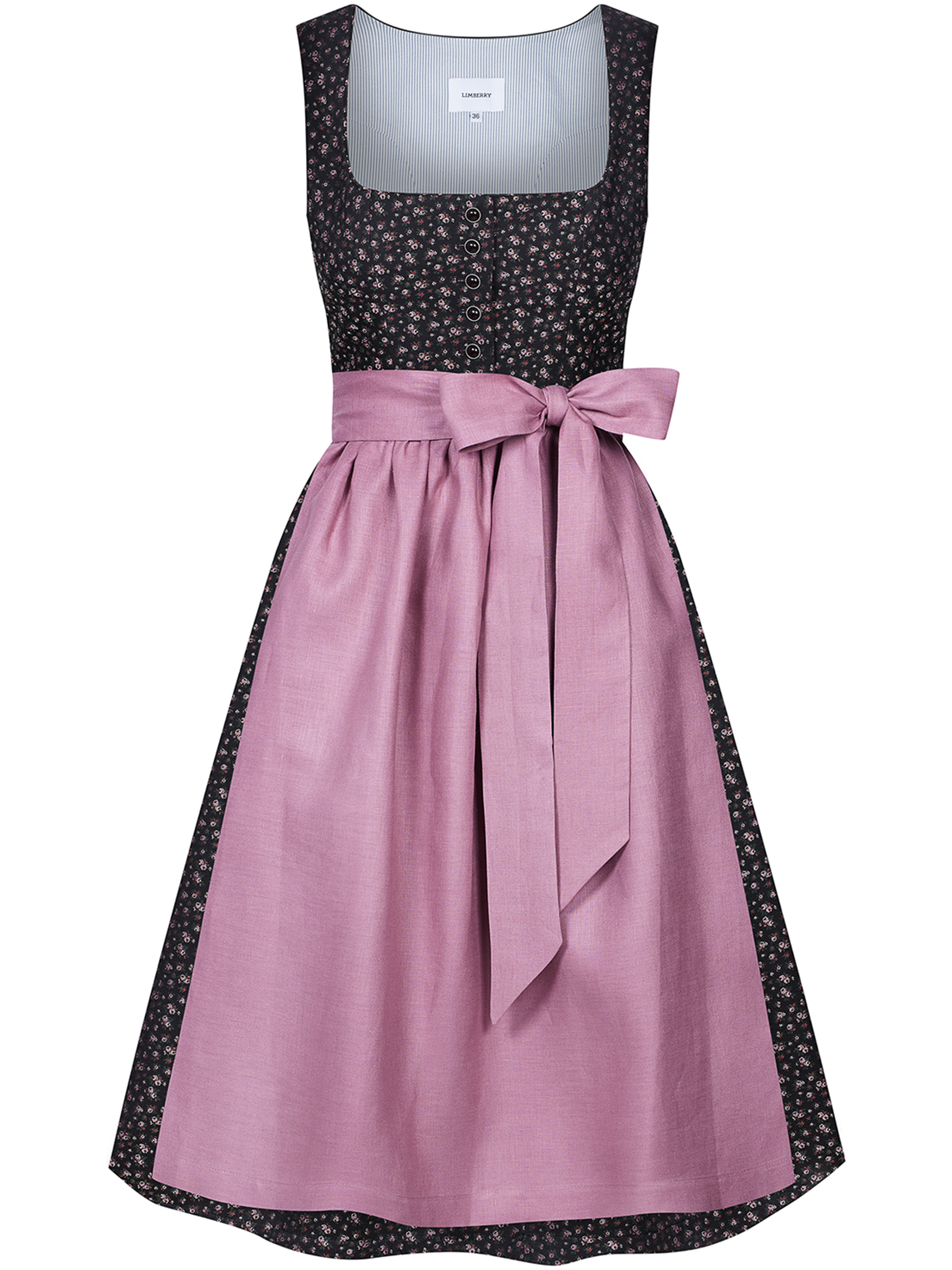 Schwarzes Dirndl mit Streublumenmuster