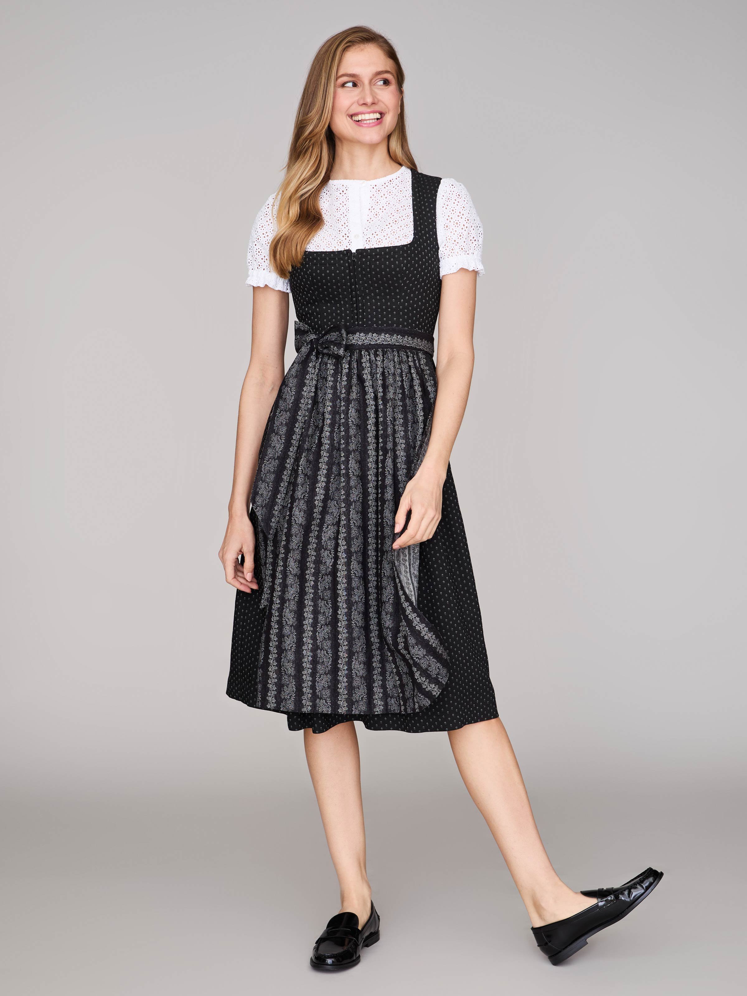 Schwarzes Dirndl mit Streublumen