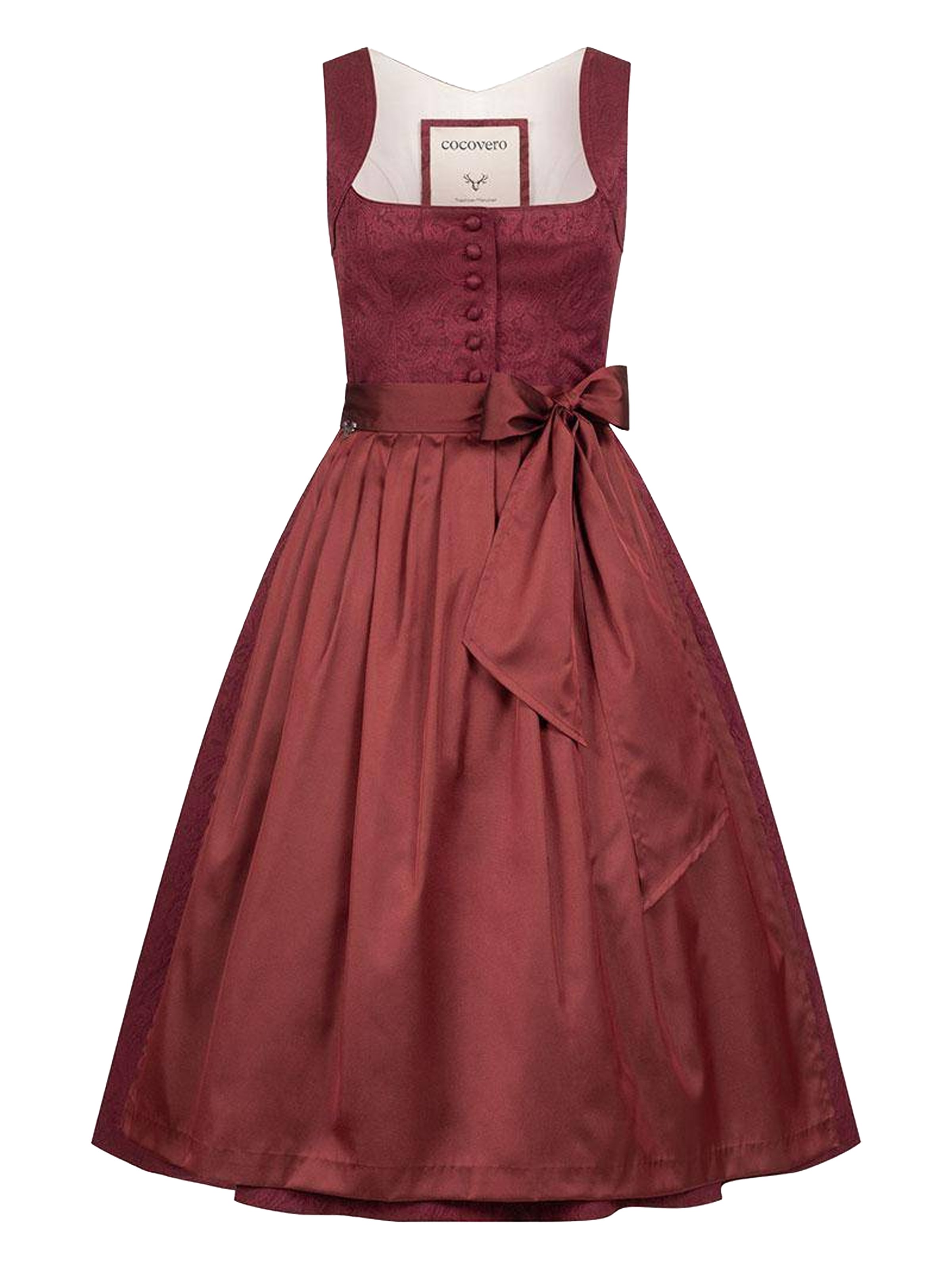 Gemustertes weinrotes Dirndl