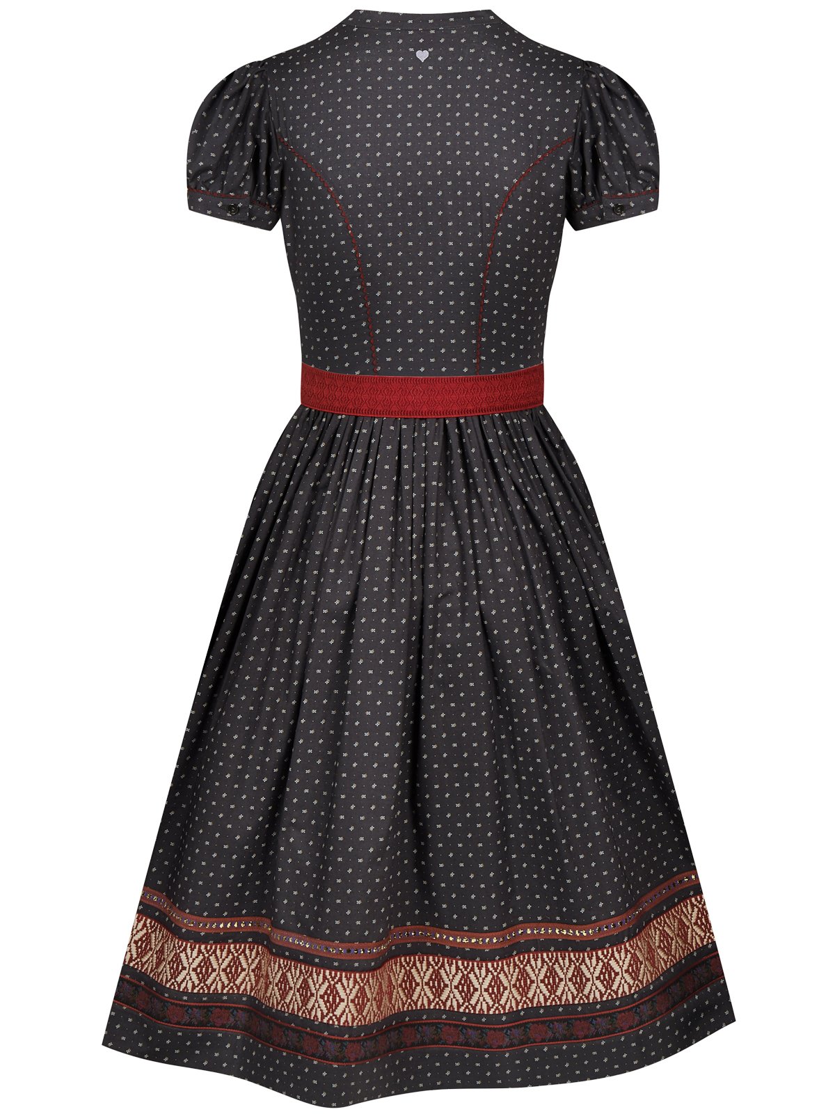 Schwarzes Kleid mit Streublumenmuster