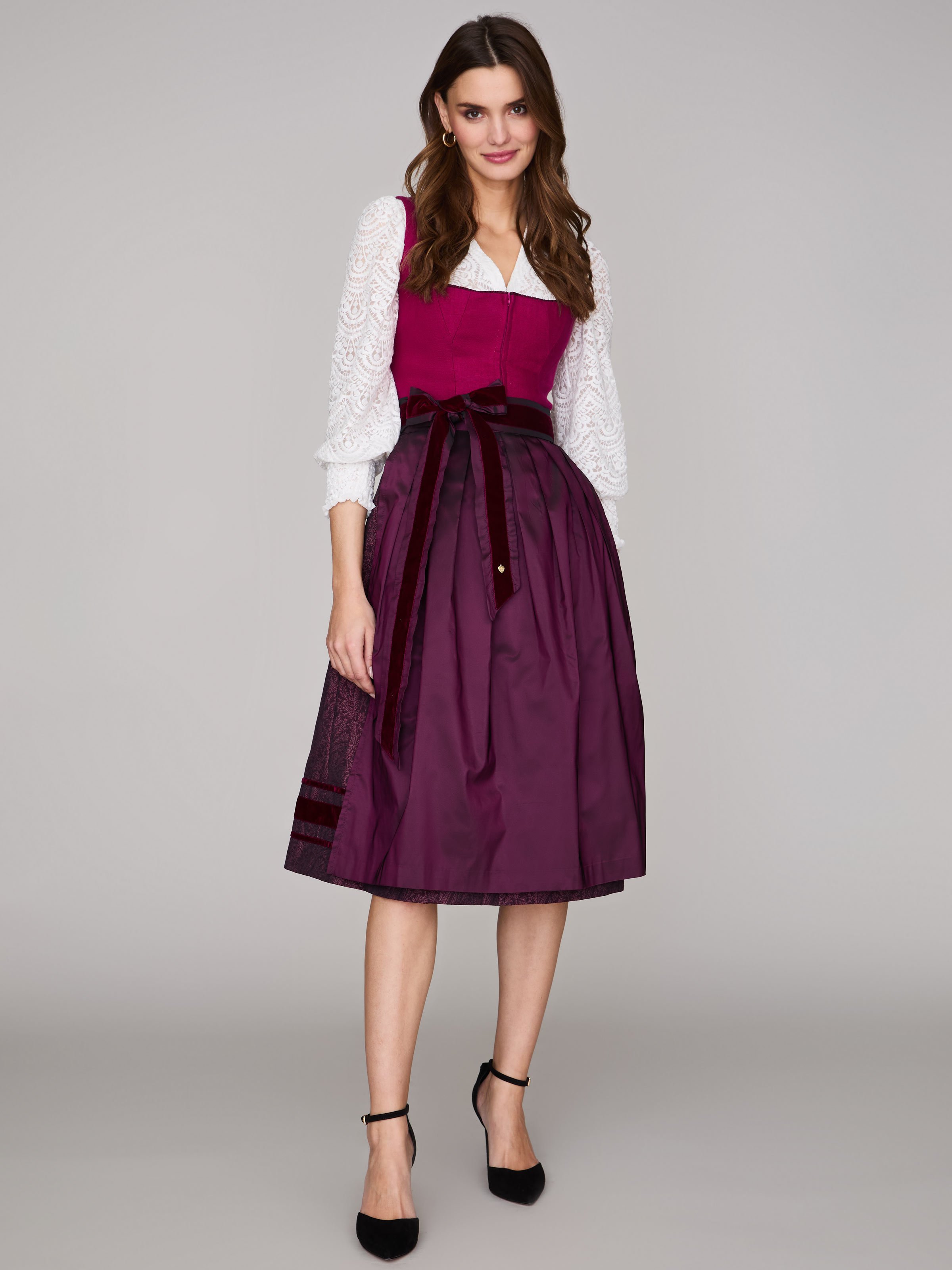 Pinkes Dirndl mit Leinenmieder