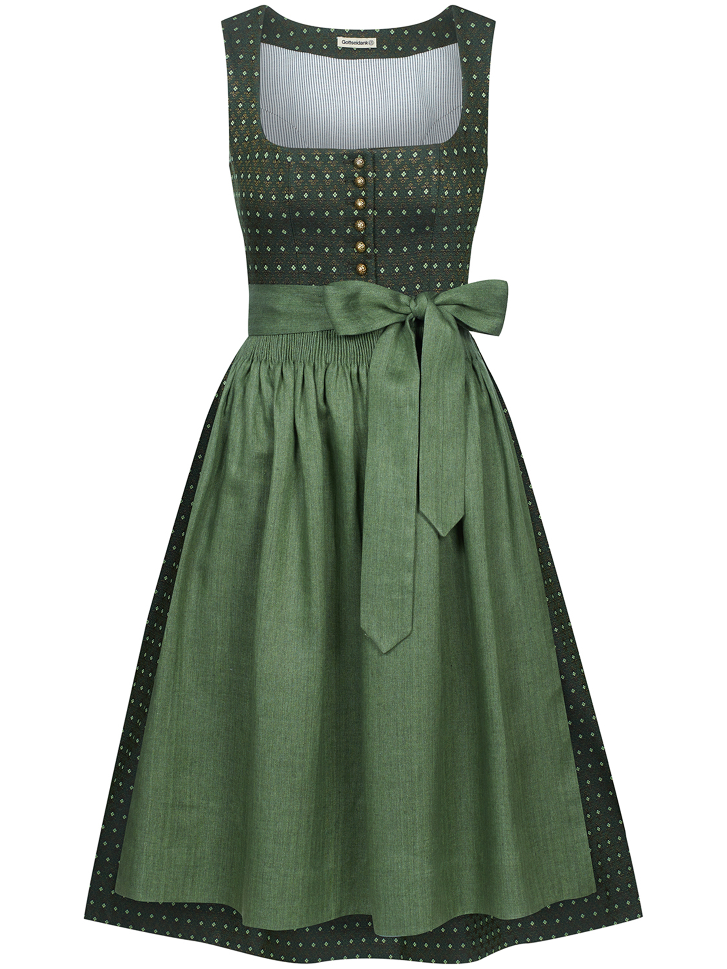 Grünes Dirndl mit Streublumenmuster