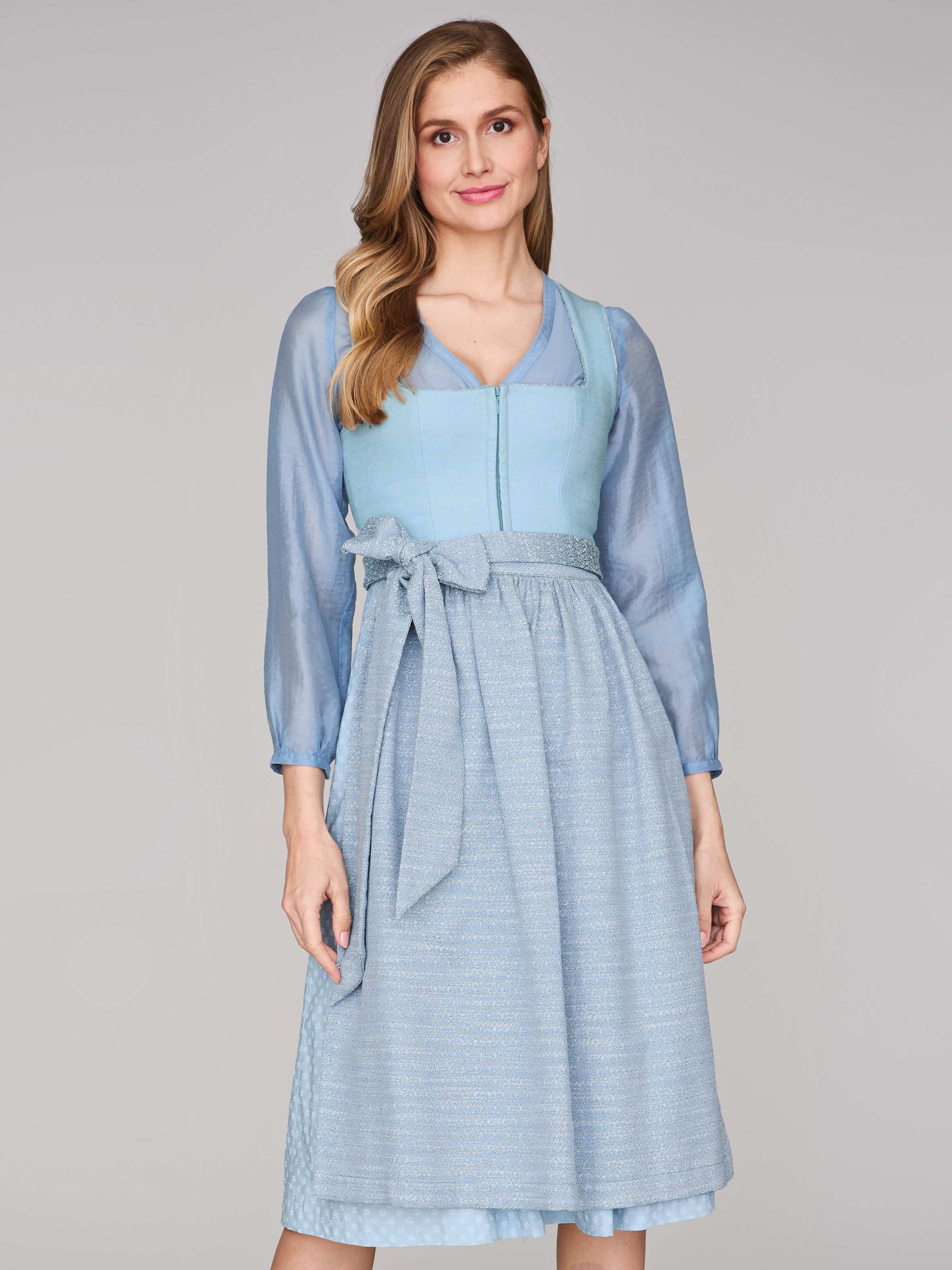 Limberry Hellblaues Dirndl mit Leinen-Mieder - ADA COOL BLUE