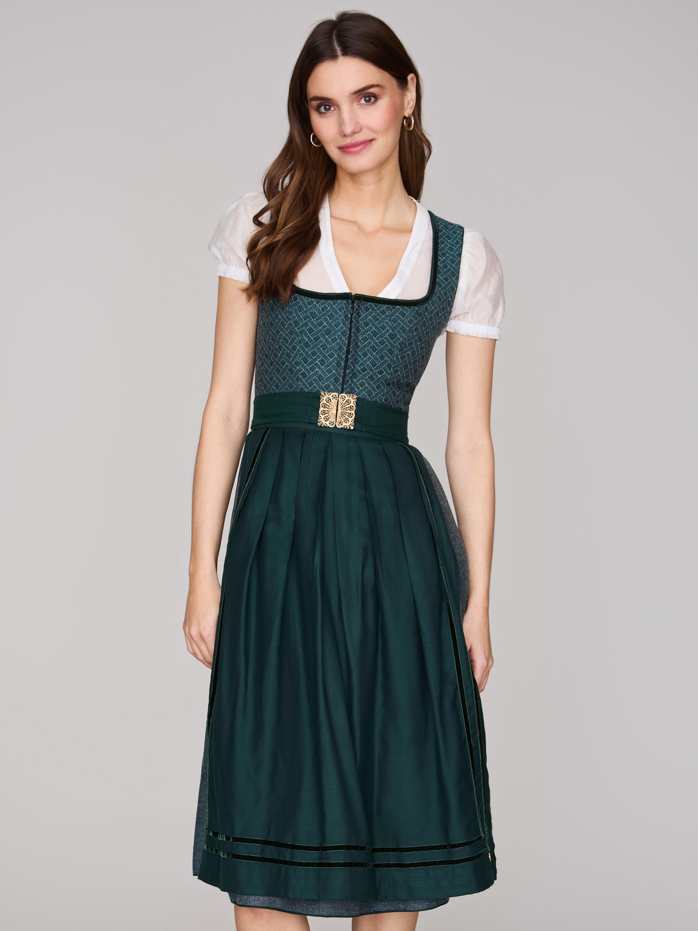 Limberry Gemustertes Dirndl in Petrol - REGINA