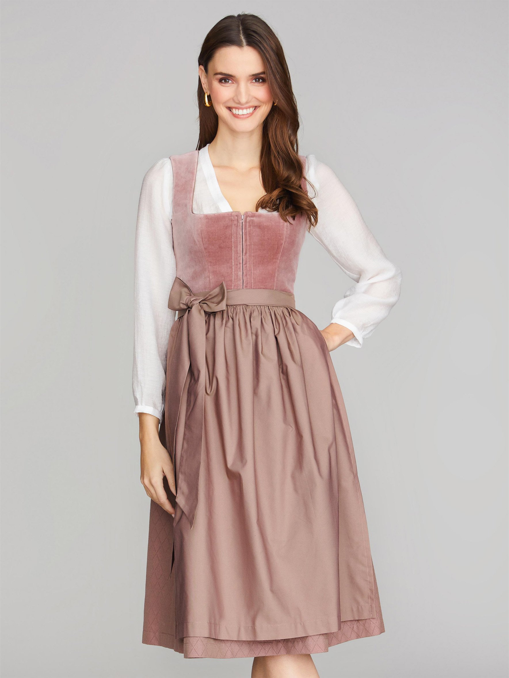 Limberry Rosa-farbenes Dirndl mit Samt-Mieder - DELILAH DUSTY ROSE