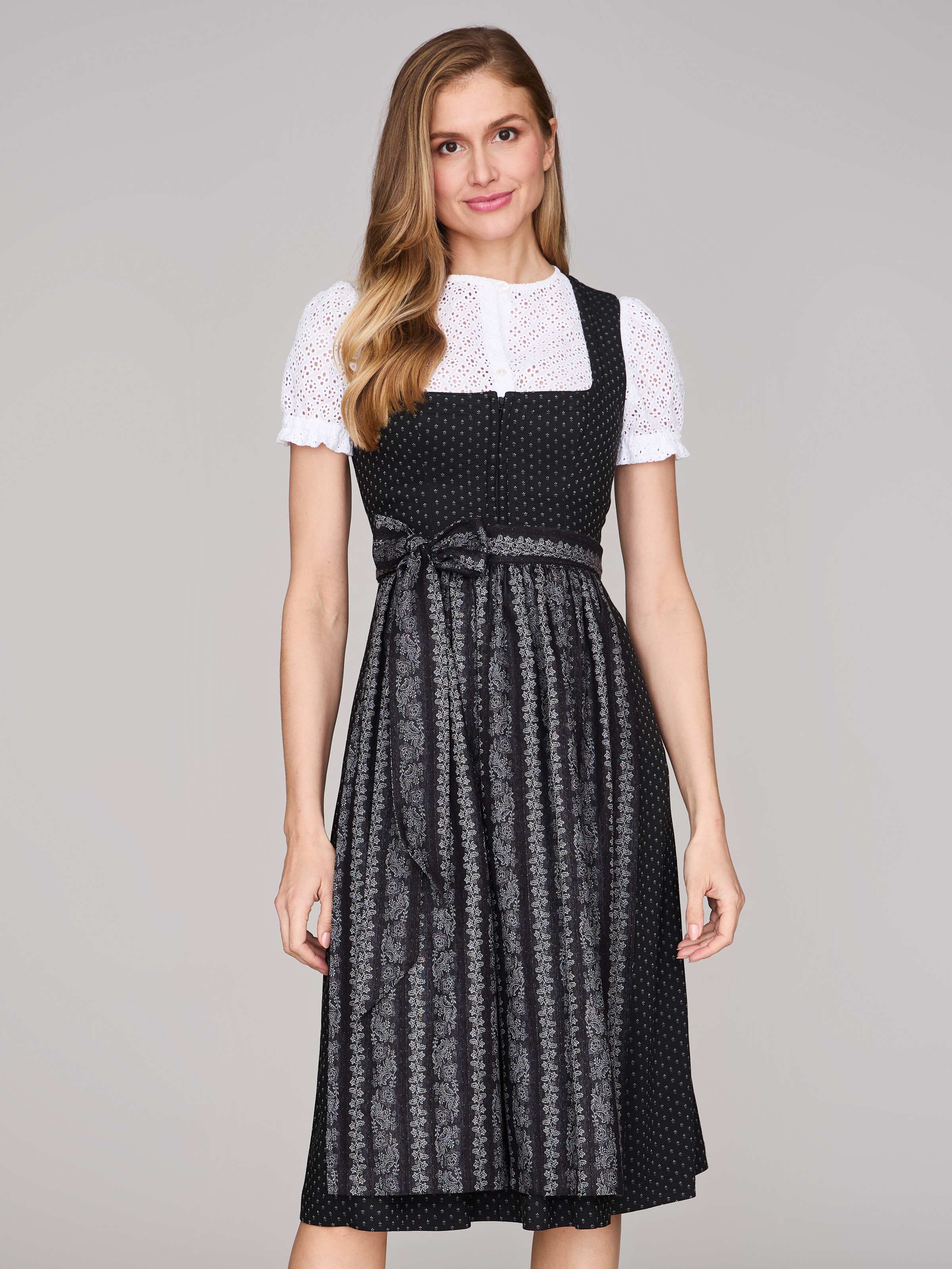 Limberry Schwarzes Dirndl mit Streublumen - VERA BLACK