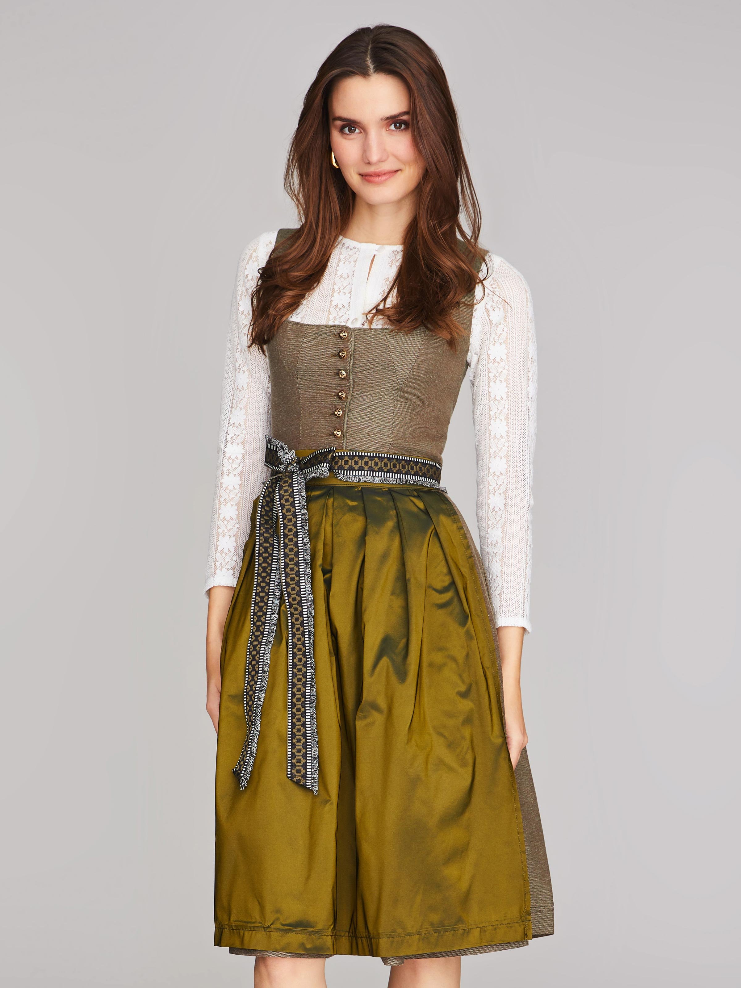 Limberry Olivgrünes Dirndl mit auffallendem Schürzenband - PALOMA OLIV