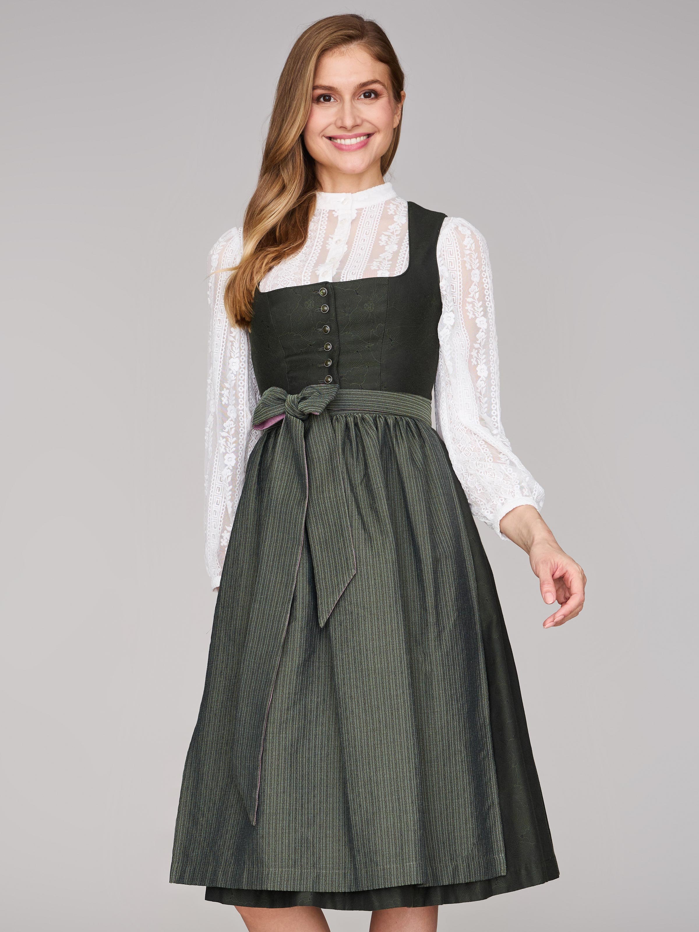 Limberry Grünes Dirndl mit Knöpfen - FELICITY PINE FLOWER