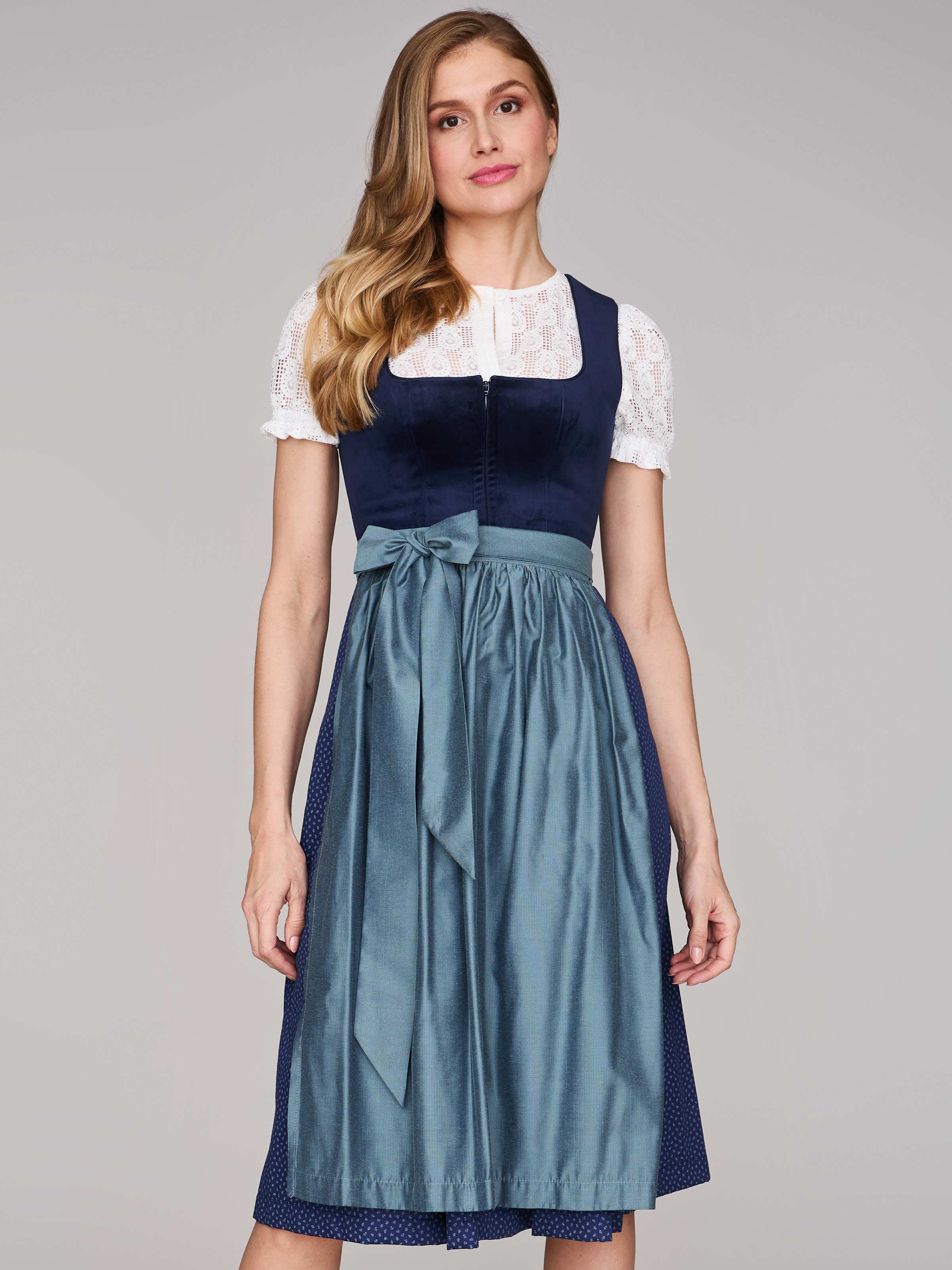 Limberry Dunkelblaues Dirndl mit Samt-Mieder - CLARISSA PAGEANT BLUE