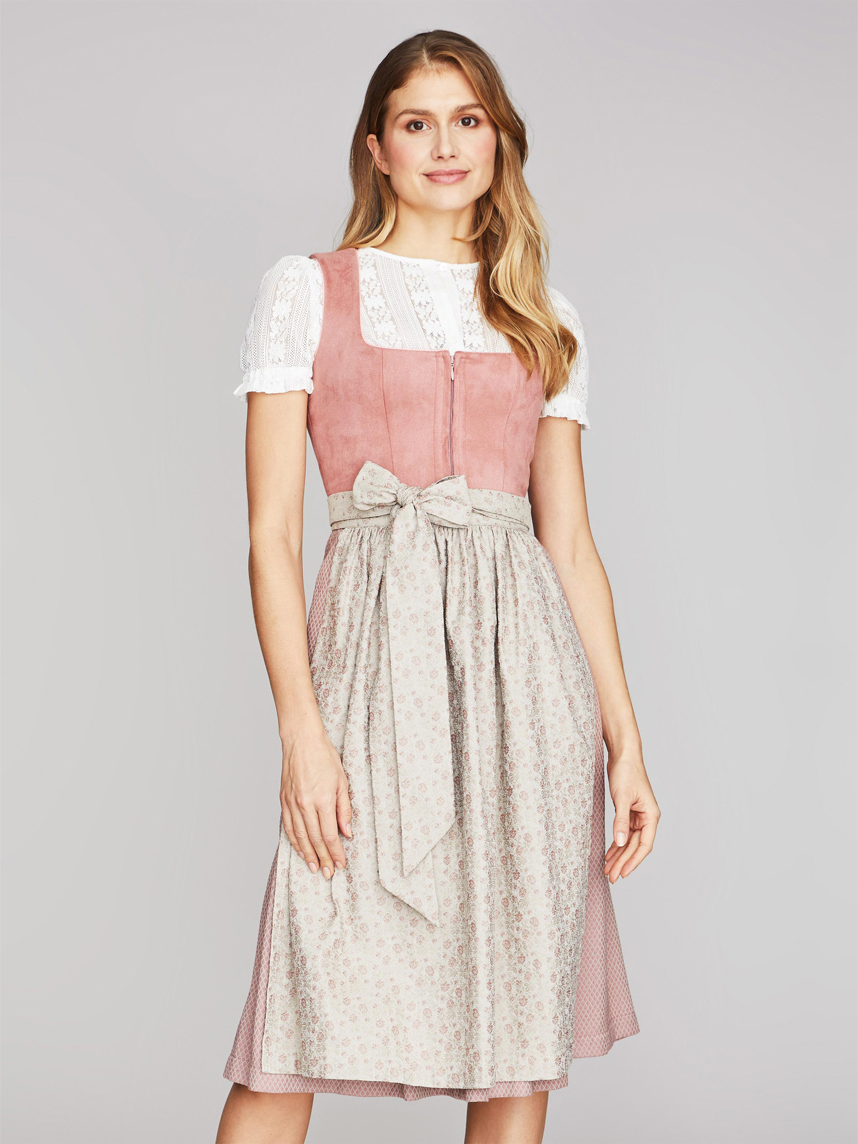 Limberry Rosa-farbenes Dirndl mit Velours-Mieder - JULIE DUSTY ROSE