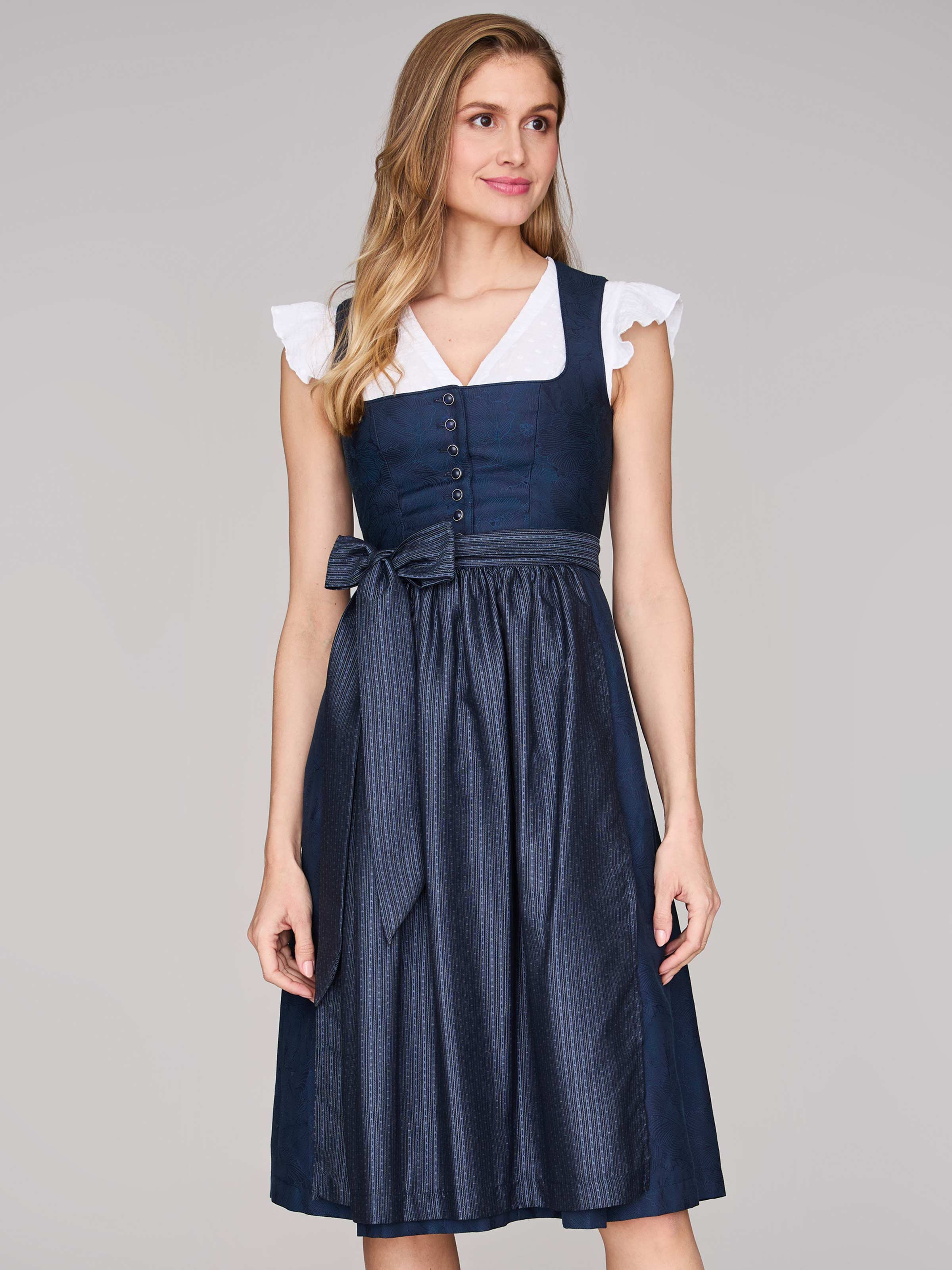 Limberry Mitternachtsblaues Dirndl mit Knöpfen - FELICITY SEA STORM