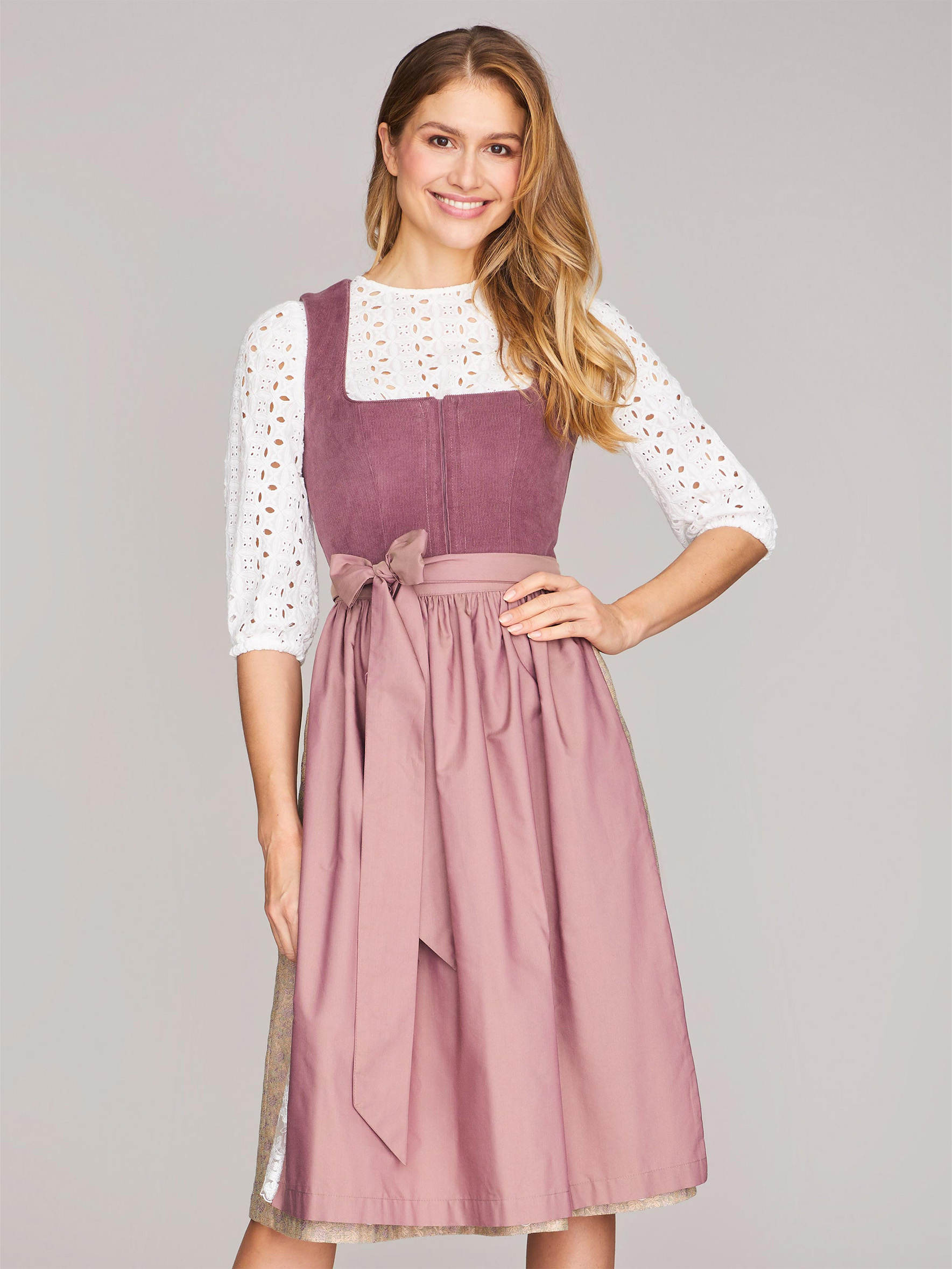 Limberry Pflaumen-farbenes Dirndl mit Cord-Mieder - CAMILLE FADED PLUM