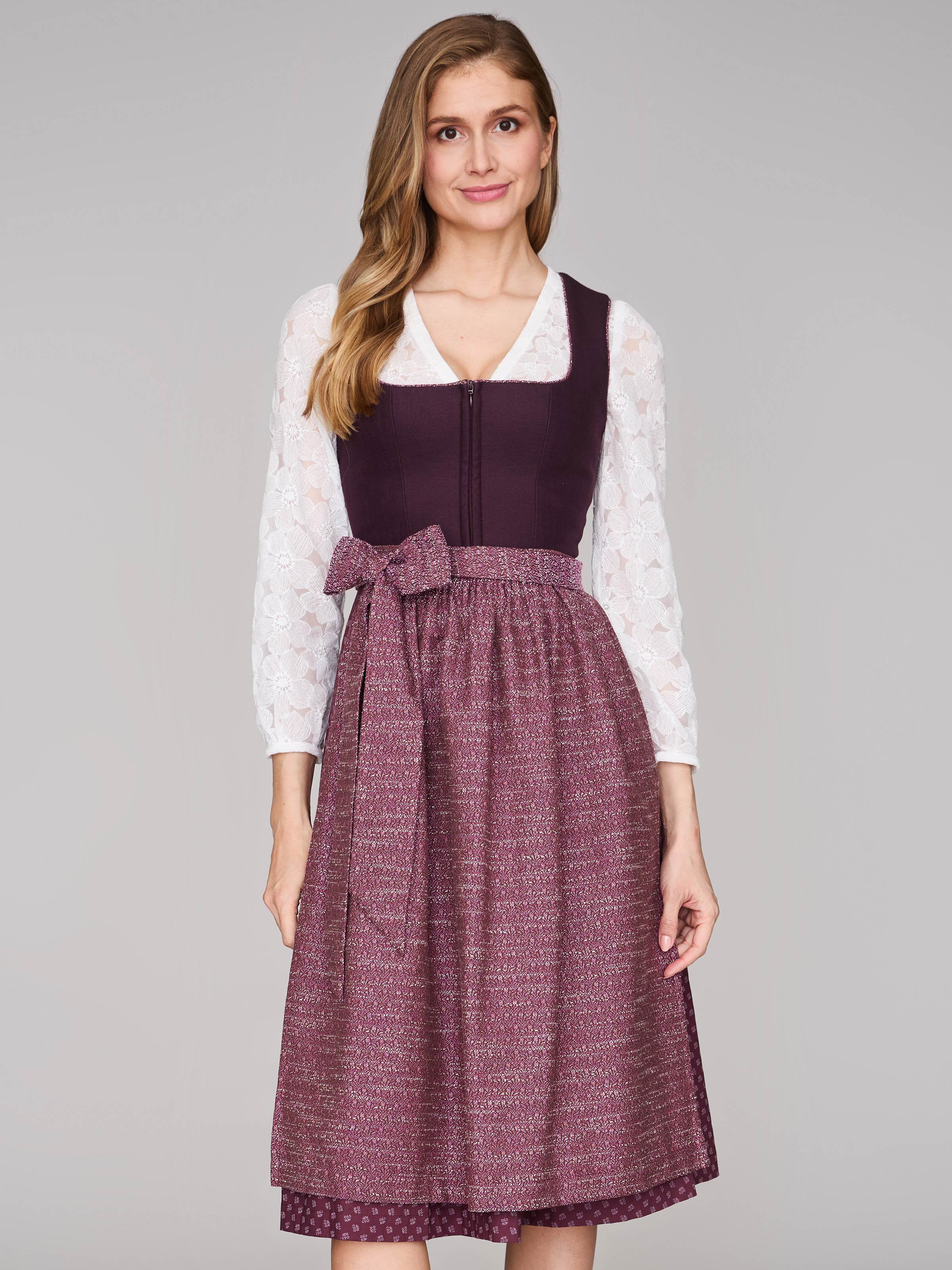 Limberry Beeren-farbenes Dirndl mit Leinen-Mieder - ADA FIG