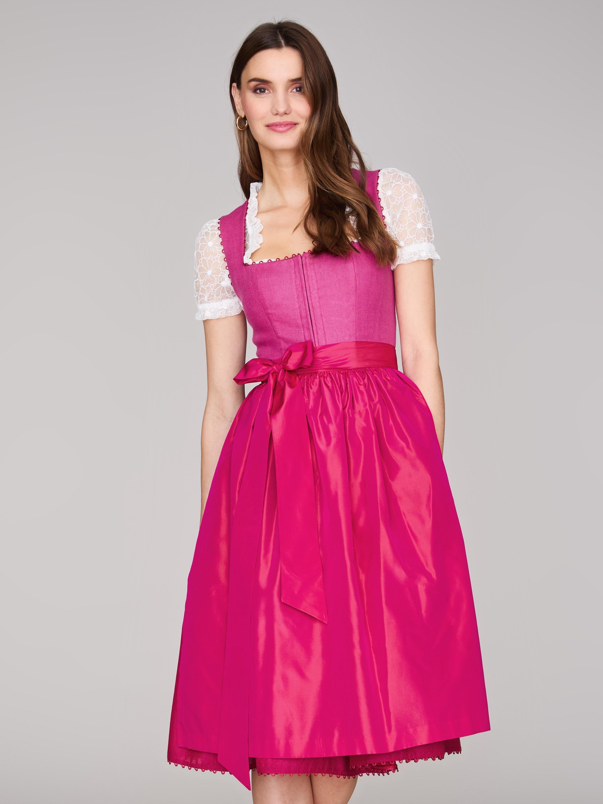 Limberry Pinkes Dirndl mit Leinen-Mieder - MÜNCHEN PINK