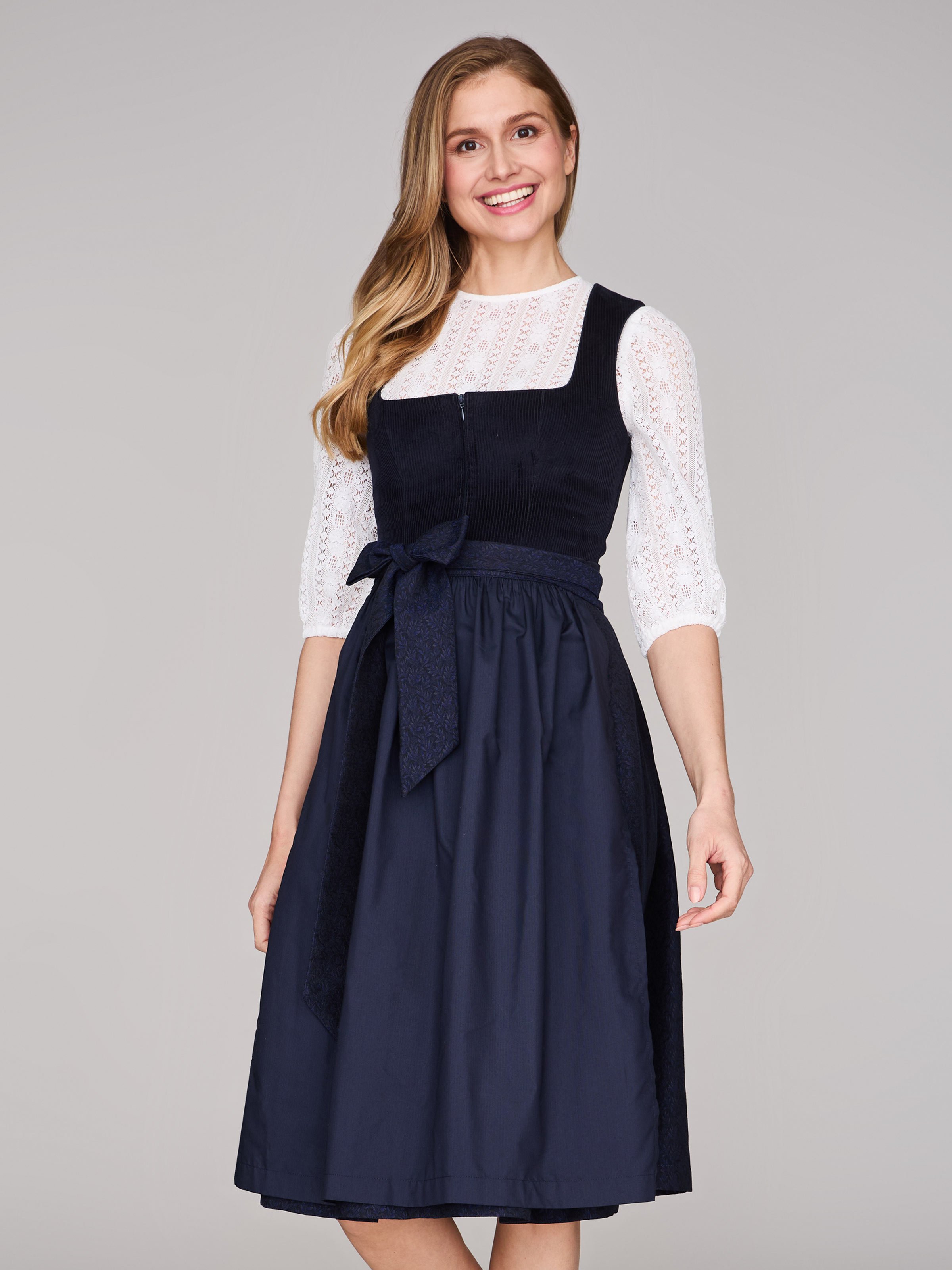 Limberry Dunkelblaues Dirndl mit Cord-Mieder - TIA NIGHT SKY