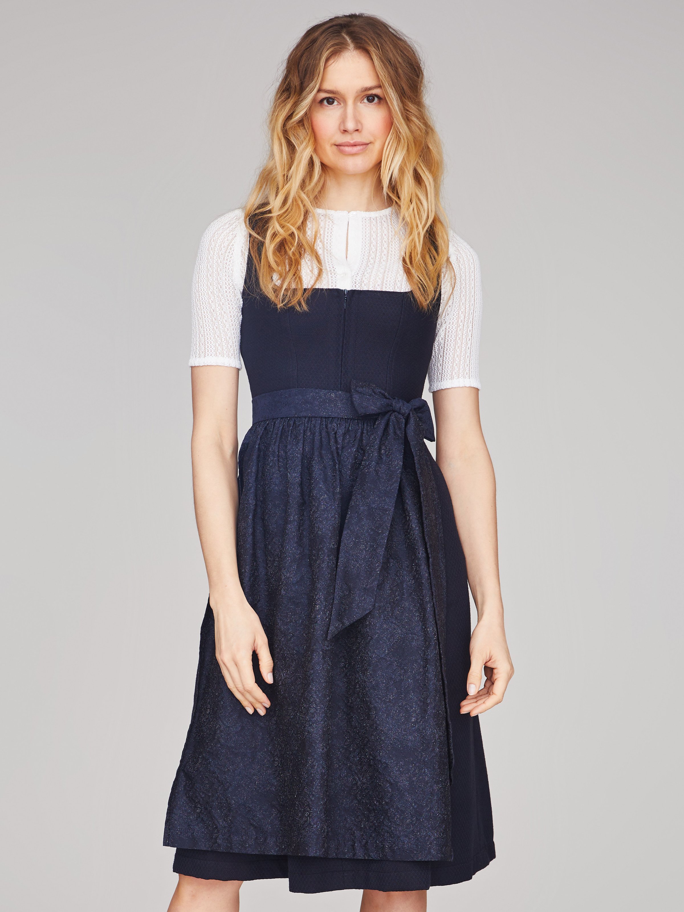 Limberry Dunkelblaues strukturiertes Dirndl - RAVEN MIDNIGHT BLUE