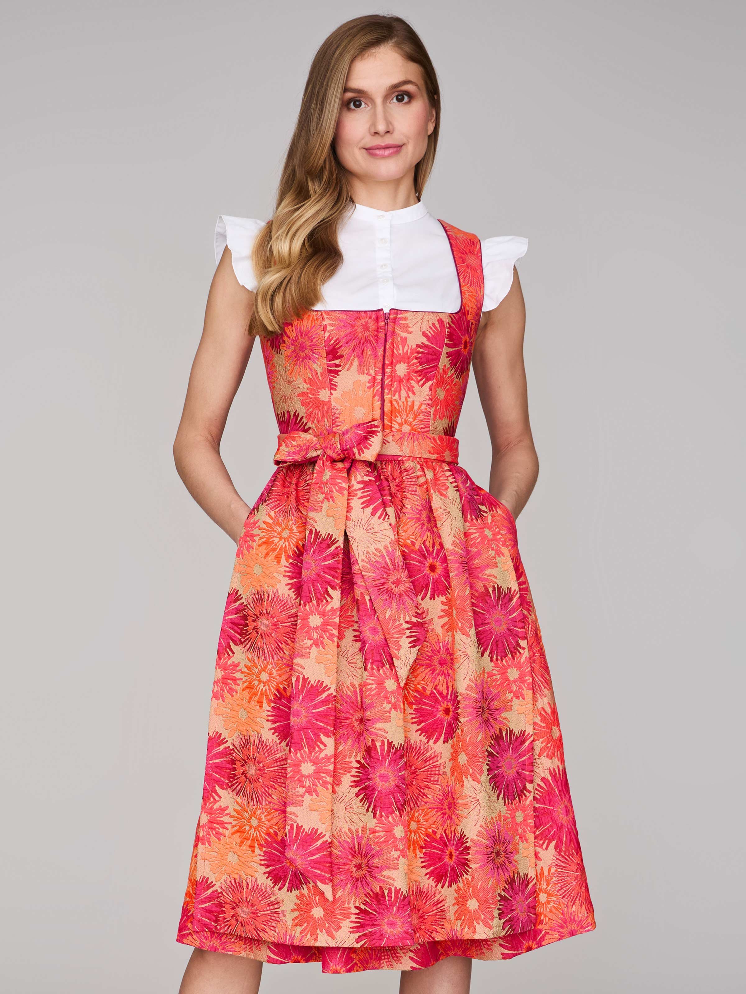 Limberry Pinkes Dirndl mit Blumenmuster - DAHLIA GERANIUM