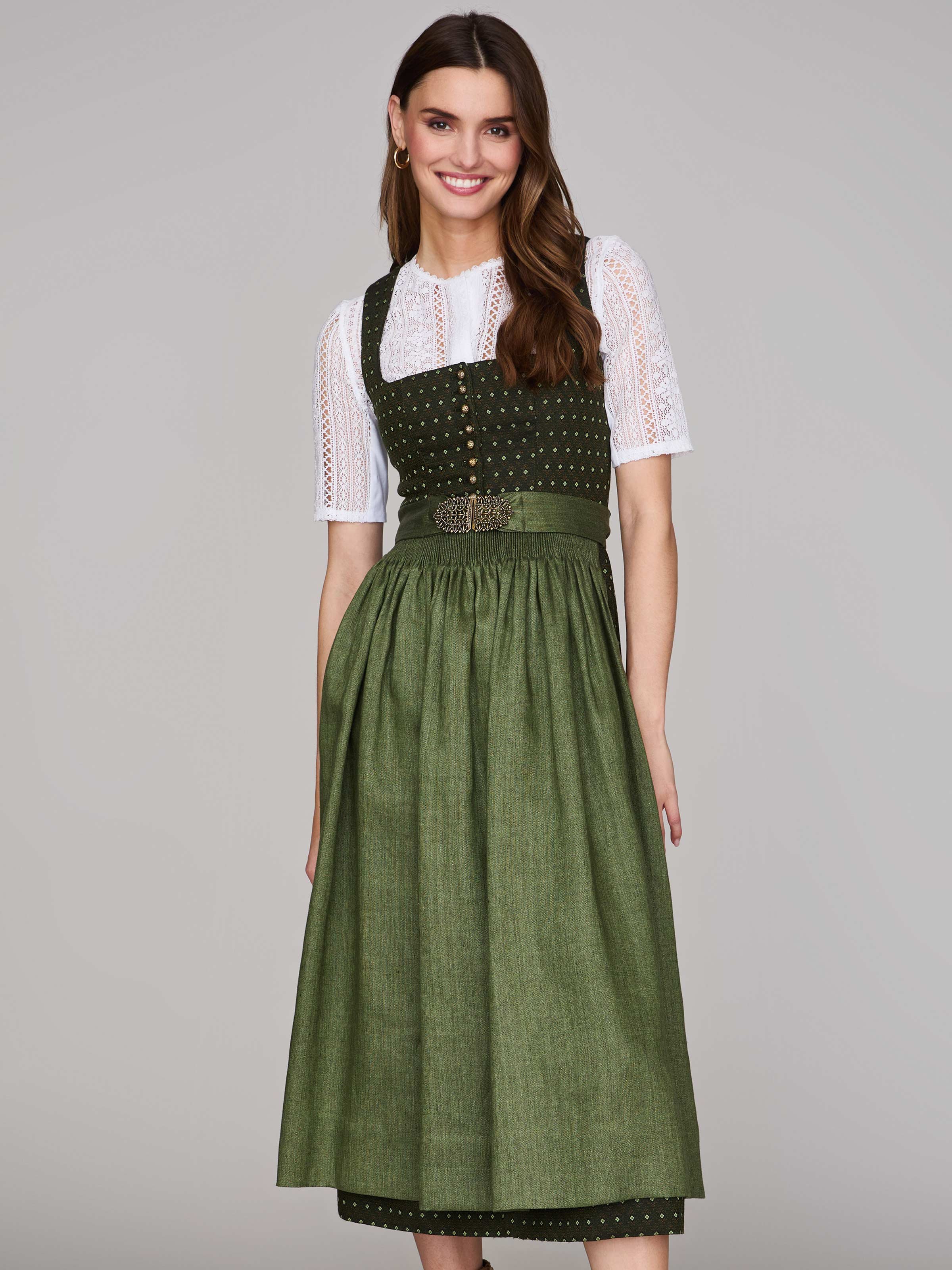 Limberry Grünes Dirndl mit Streublumenmuster - MONIKA JAGDGRÜN