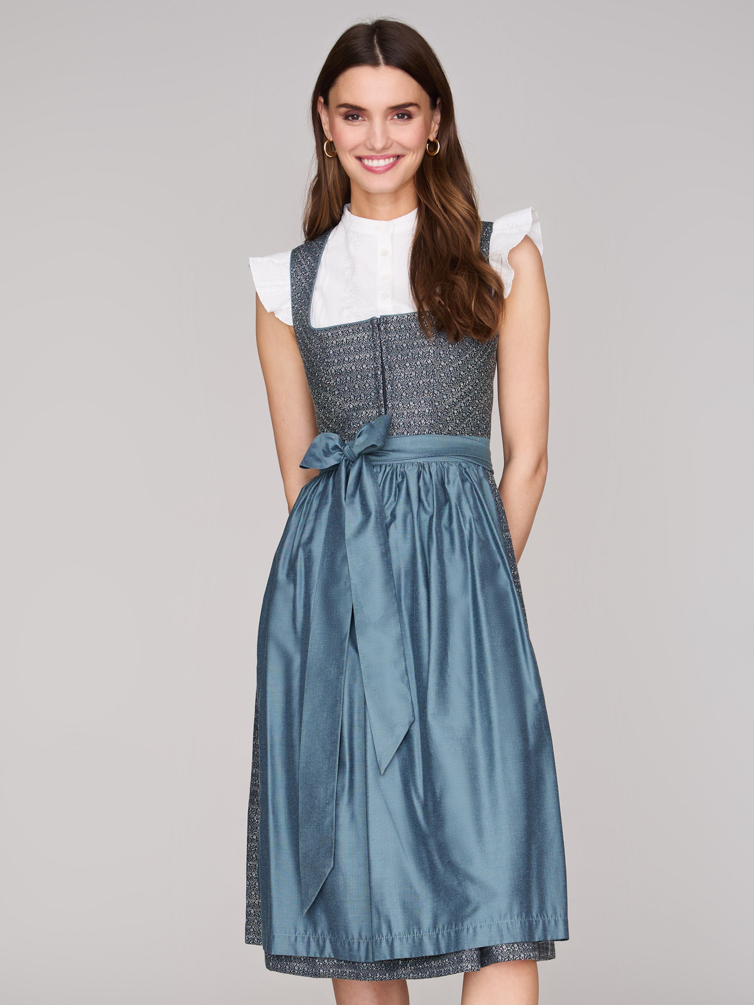 Limberry Dunkelblaues Dirndl mit floralem Muster - ORLA STORMY SKY