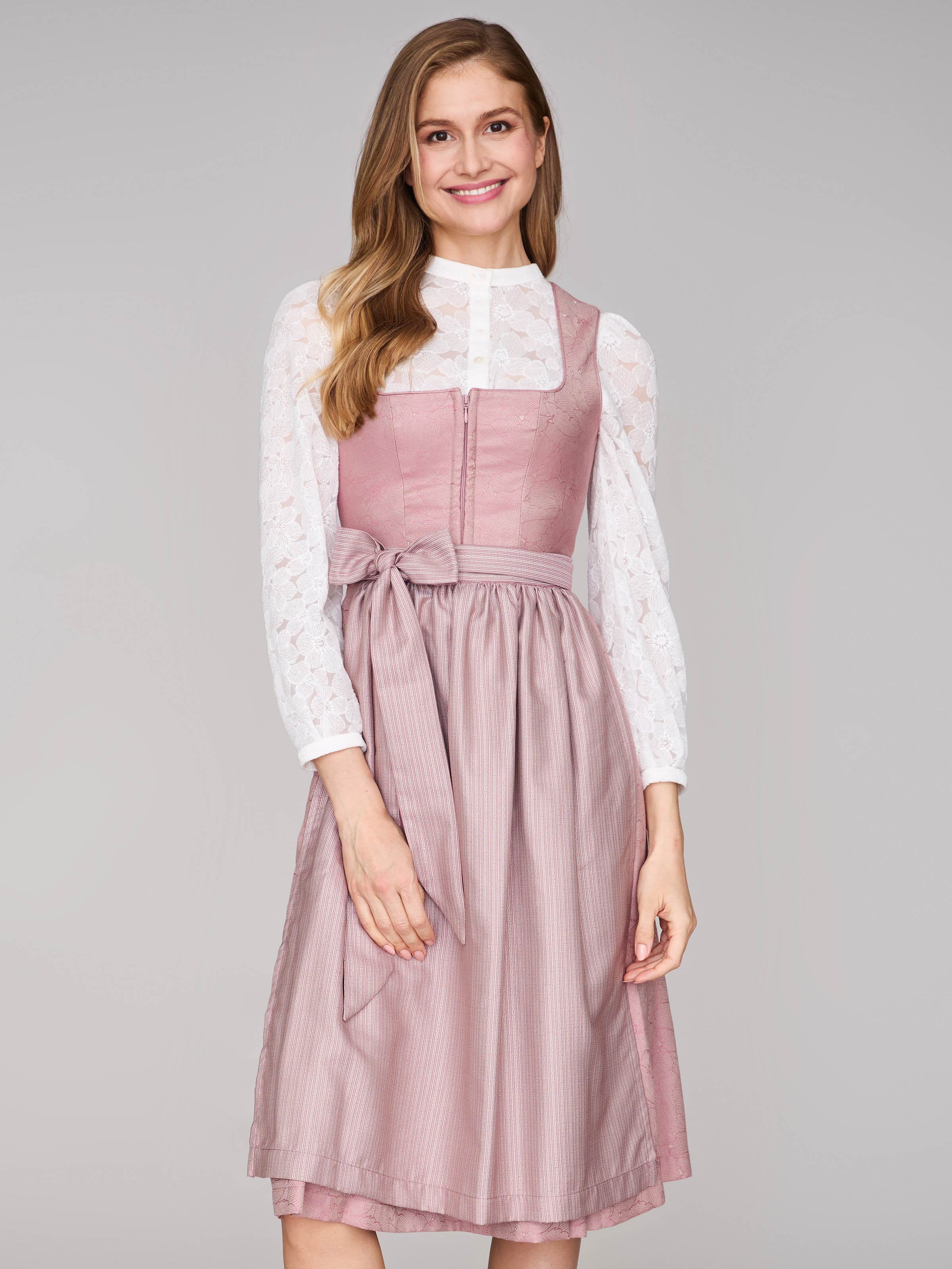 Limberry Rosa-farbenes Dirndl mit floralem Muster - CECILY ASH ROSE